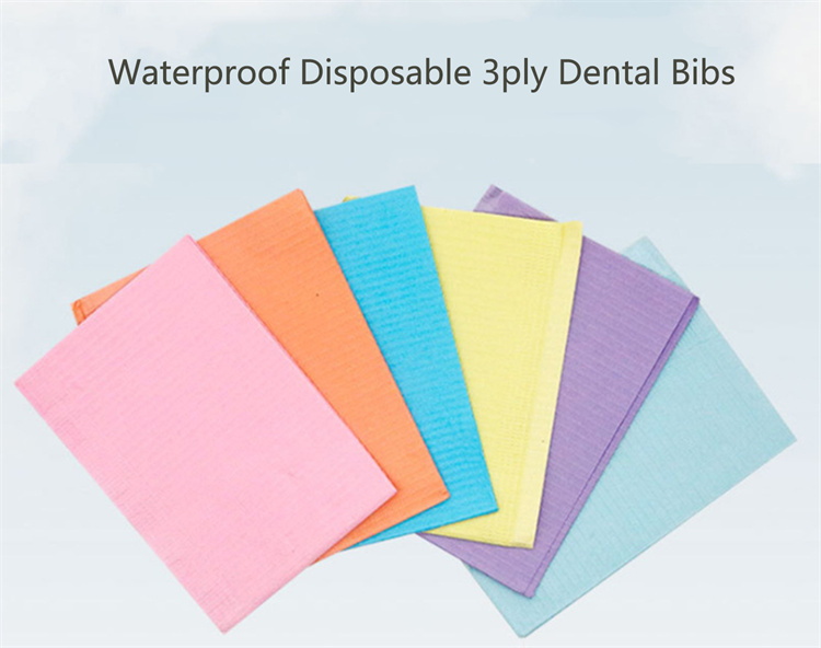 Dental bibs in 6 colors stacked together