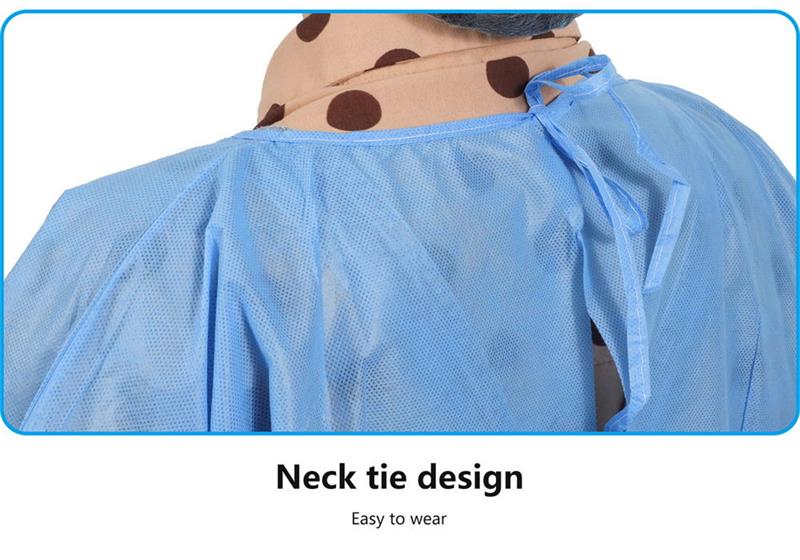 Isolation gown back details