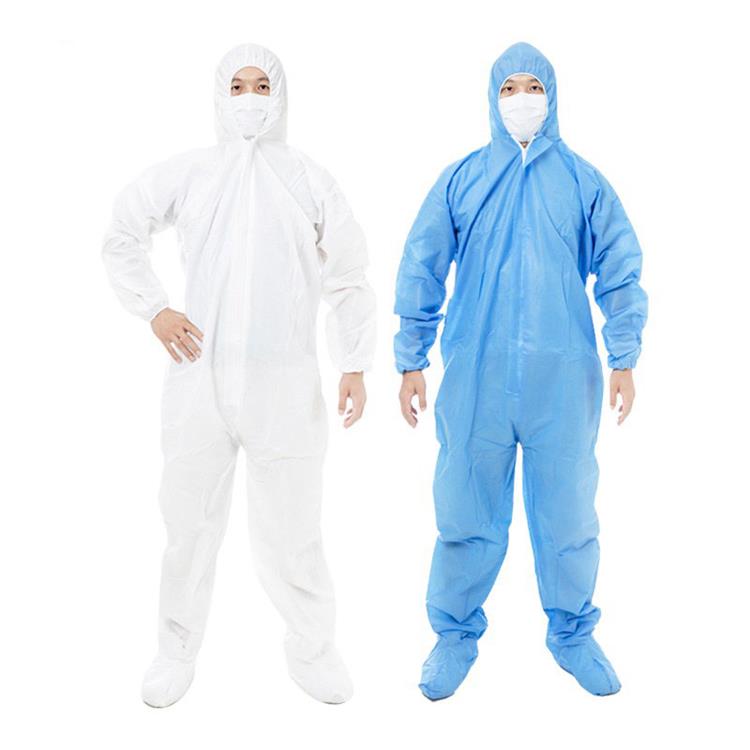 Blue and white disposable medical sms protective clothing