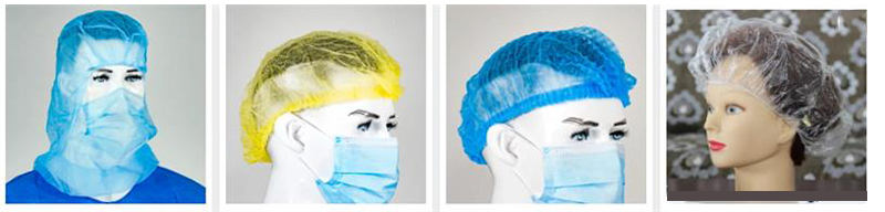 Disposable yellow, blue clip cap, shower cap