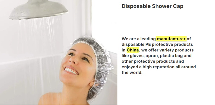 Disposable shower cap