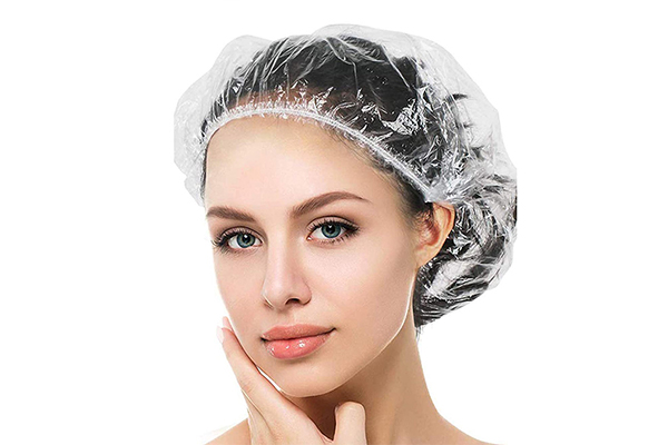 Disposable transparent shower cap