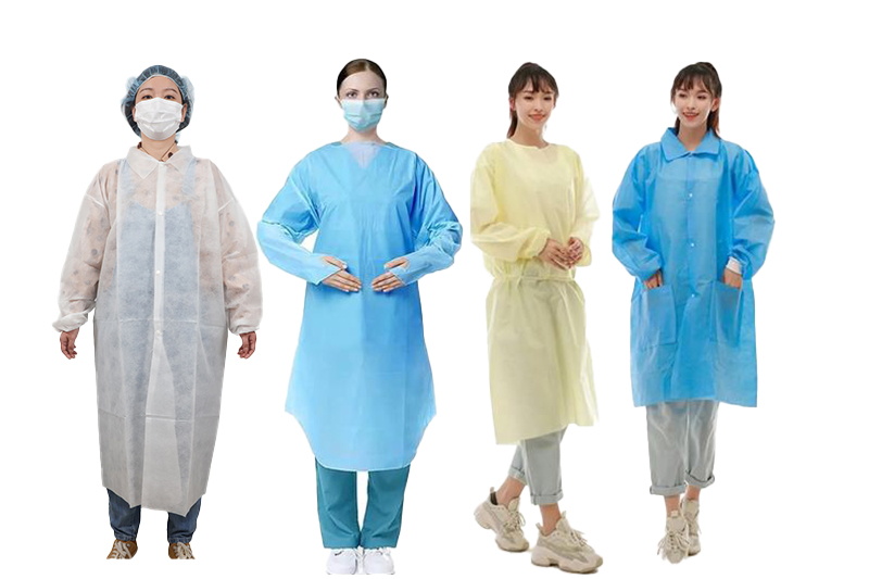 Disposable blue yellow white lab coat for men and women