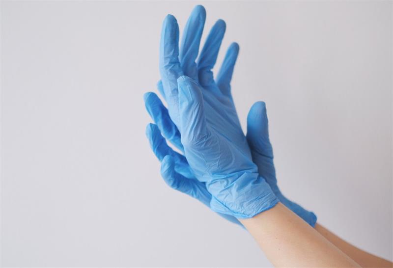 disposable blue nitrile gloves