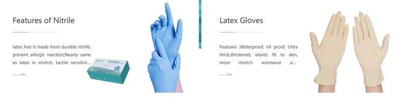 Disposable nitrile gloves and disposable latex gloves