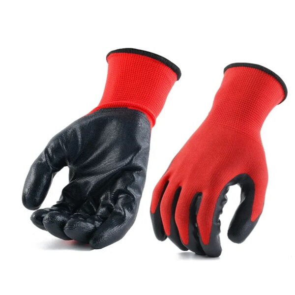 Red Nitrile Coated Gloves