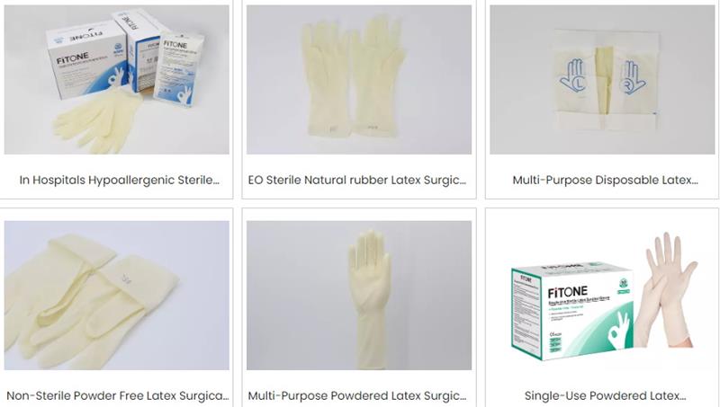 Disposable latex gloves, disposable surgical gloves