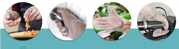 Application of disposable PE gloves