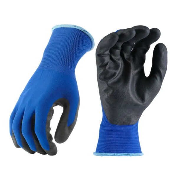 Blue Nitrile Coated Gloves