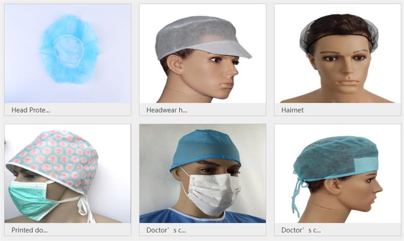 Disposable clip cap, disposable bouffant cap, doctor cap,