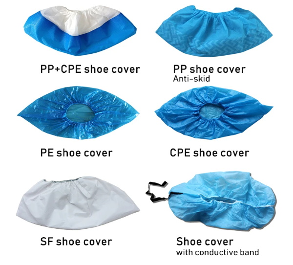 Disposable shoe covers of various styles