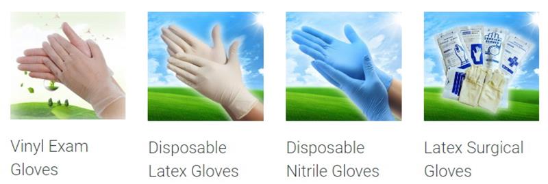 Types of disposable gloves