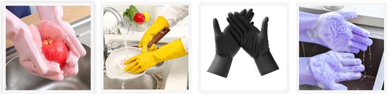 Application of rubber gloves