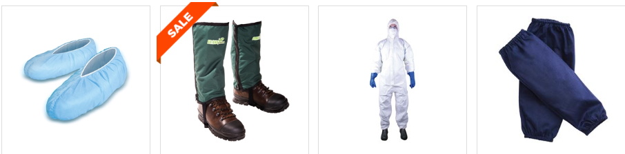 PPE, disposable shoe covers, protective clothing and sleeves