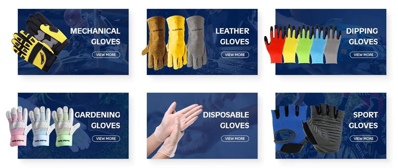 nitrile-coated gloves, Latex Coated Gloves, PVC Coated Gloves, and PU Coated Gloves