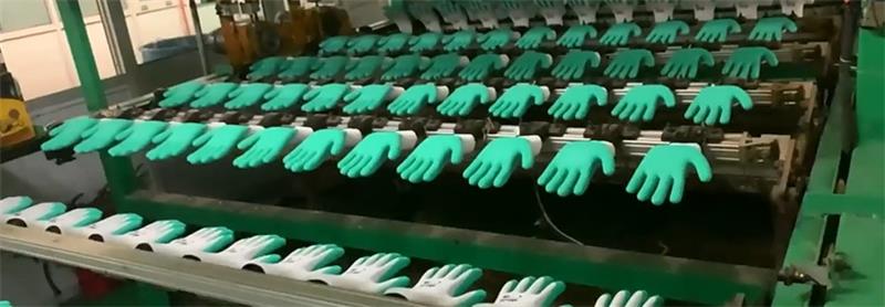 Coated gloves production process