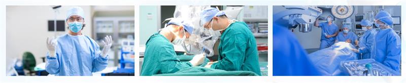 Disposable surgical gown, operating room, surgeon