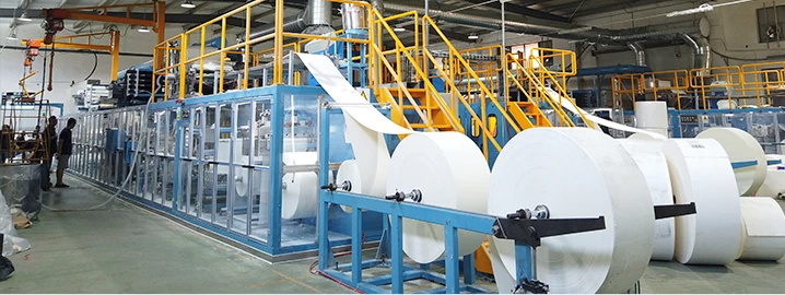 Paper products factory manufacturing