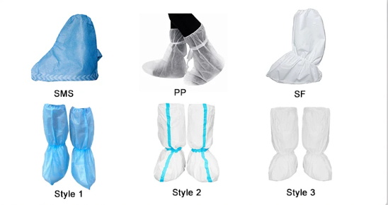 Disposable shoe covers of various styles