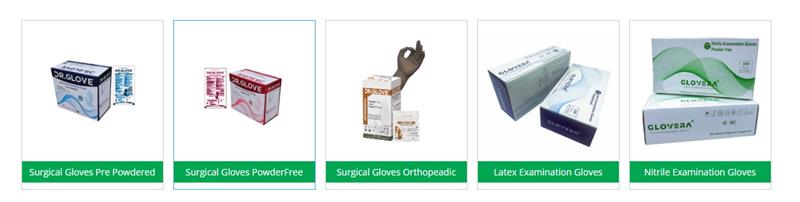 Nitrile and surgical gloves